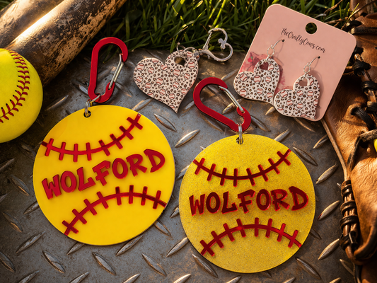 Personalized Softball Bag Charm