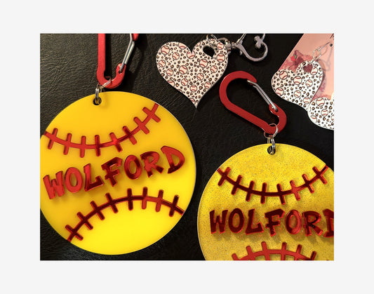 Personalized Softball Bag Charm