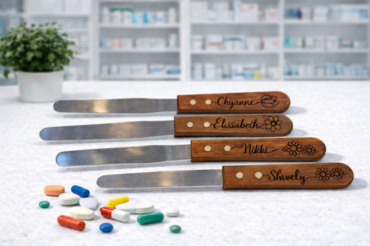 A personalized stainless steel pill counter
