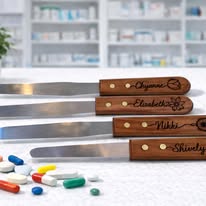 A personalized stainless steel pill counter